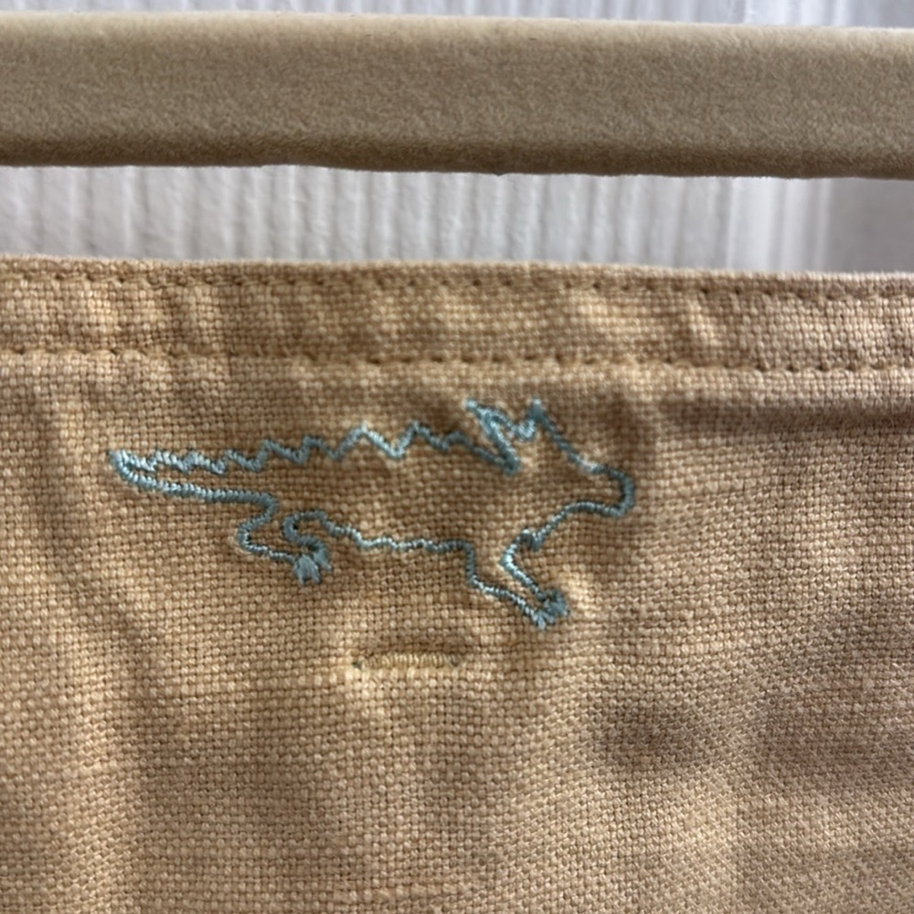 Women's HORNY TOAD Gold Linen/Cotton Pearl Snap Mini Skirt - Sassy - Size 4 - Picture 3 of 9